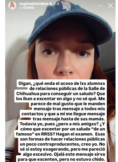 Denuncia Regina Blandón  acoso de estudiantes de La Salle
